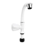 Side view of a premium plastic sink cock water faucet