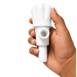 RPUNEET angle valve shown in hand for size reference