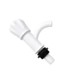 Diagonal view of RPUNEET white plastic pillar cock tap