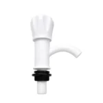 Front view of RPUNEET premium white plastic pillar cock tap